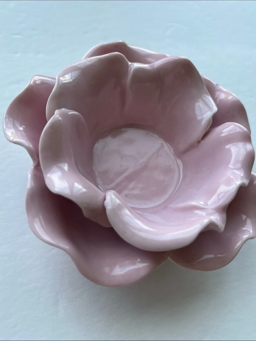 Candleholder Tealight Holder Pink Floral Ceramic Flower NWT